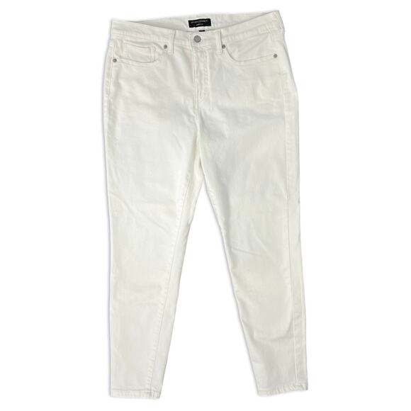 Banana Republic White Mid Rise Skinny Fit Jeans size 31 / 12 Stretch Summer - Picture 1 of 10